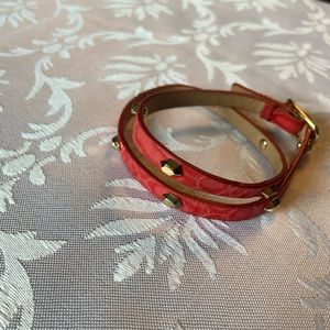 Stella & Dot Red Leather Bracelet